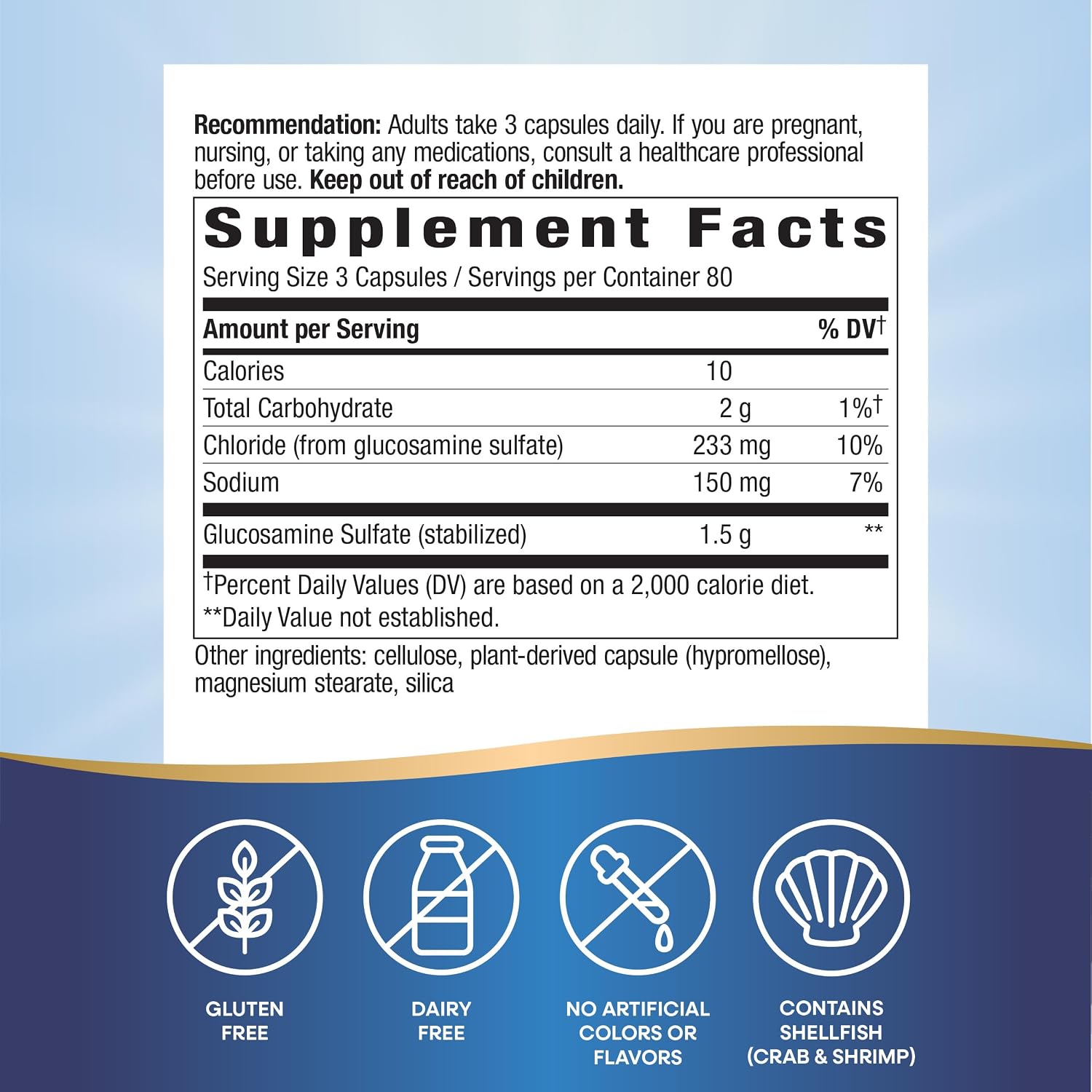 Nature's Way GS-500 Glucosamine Sulfate, Stable Form, 240 ct | Helps Support Healthy Joints & Cartilage*, 500 mg Glucosamine per Capsule, Gluten-Free