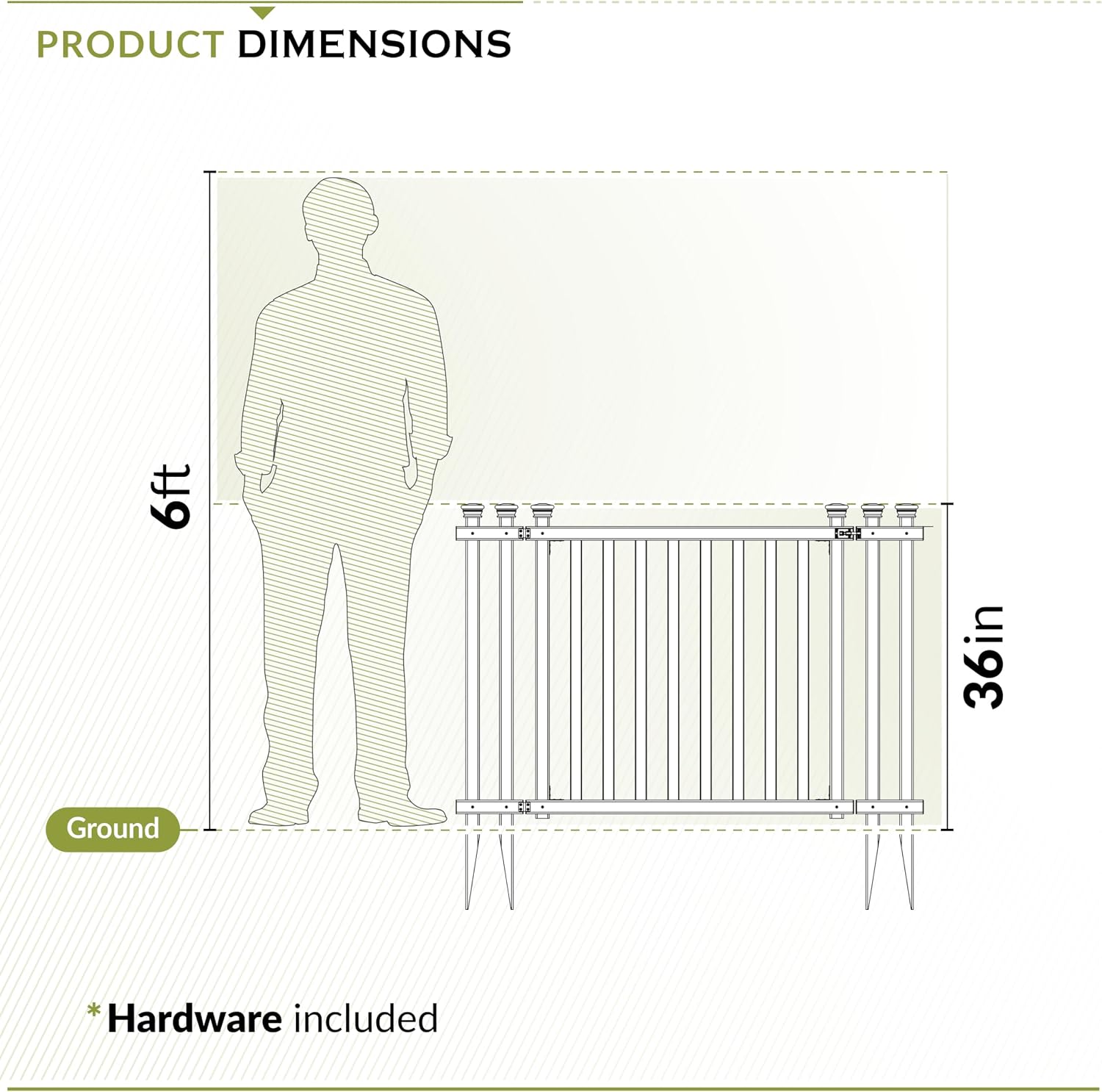 Zippity Baskenridge Picket Gate, White Vinyl DIY No Dig Kit | 3ftH x 4.2ftW, 1 Gate, ZP19038
