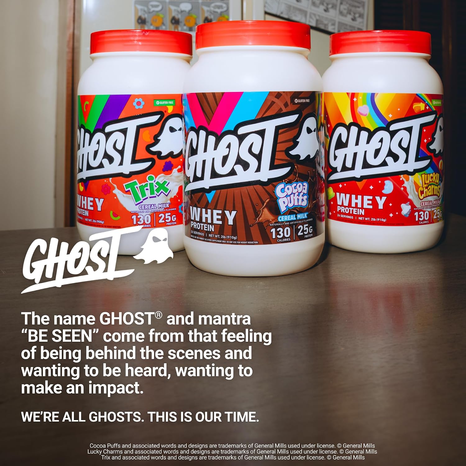 GHOST Whey Protein Powder, Milk Chocolate - 2LB, 25G of Protein | Whey Protein Isolate & Concentrate Blend - Post Workout Nutrition Shake, Smoothies - Soy & Gluten-Free - 2LB Tub, 26 Servings