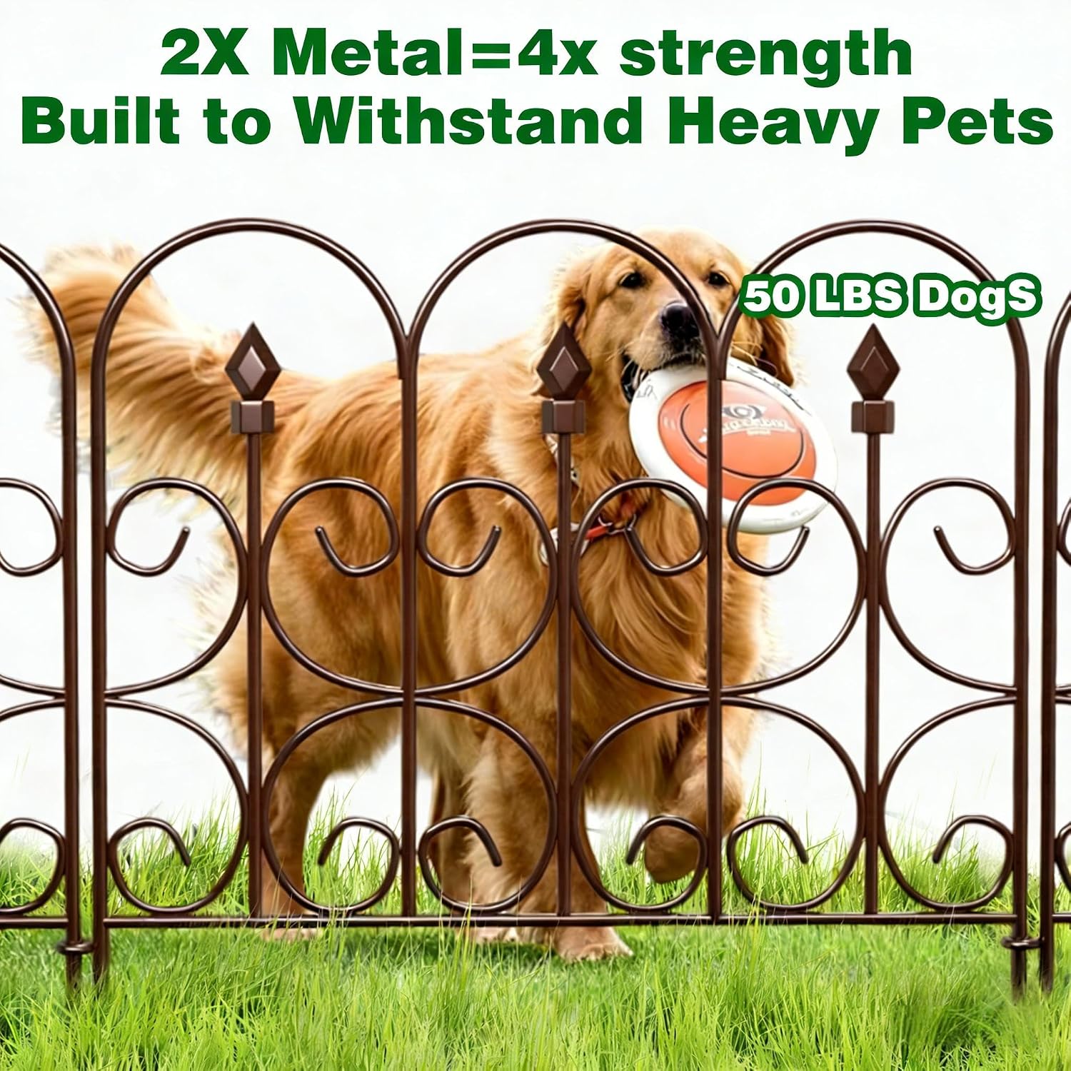 AMAGABELI GARDEN & HOME 5 Panels 32in(H)×10ft(L) Decorative Garden Fences and Borders for Dogs No Dig Rustproof Metal Fence Panels Garden Edging Border Animal Barrier Fencing for Flower Beds Black