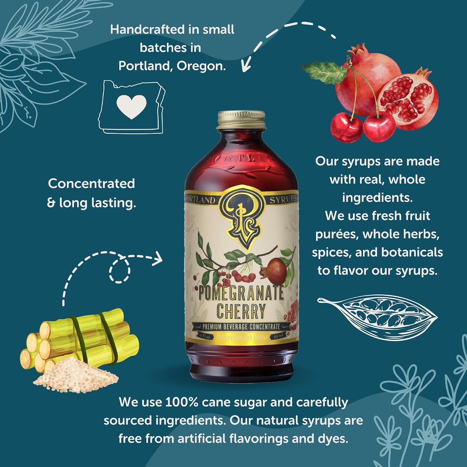 Portland Syrups Marionberry Syrup for Cocktails, 12 oz, 12 Servings