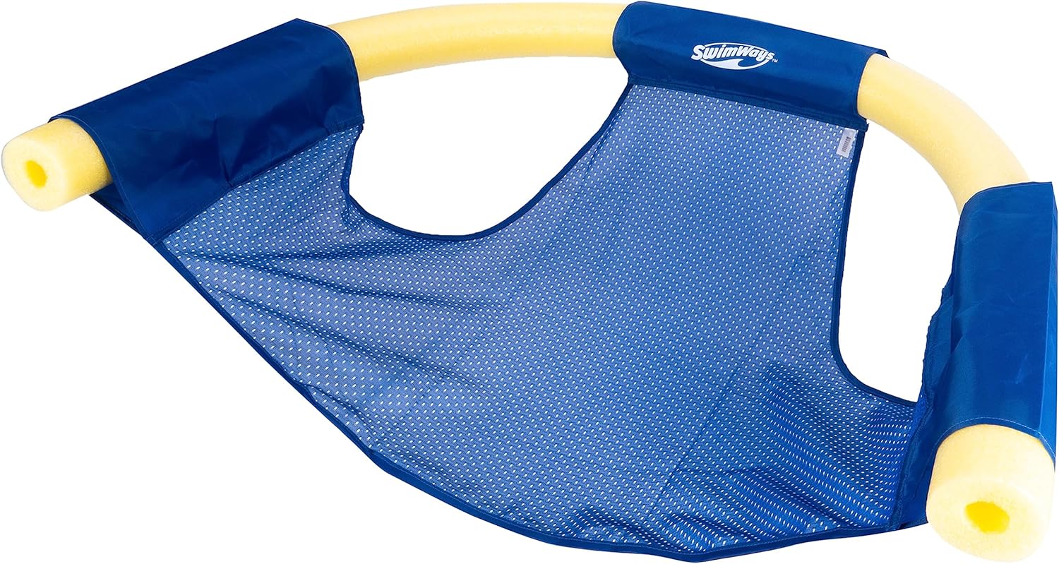 SwimWays Mesh Floating Pool Chair Noodle Slings (4 Pack), Swimming Pool Accessories & Water Toys, Pool Noodle Not Included