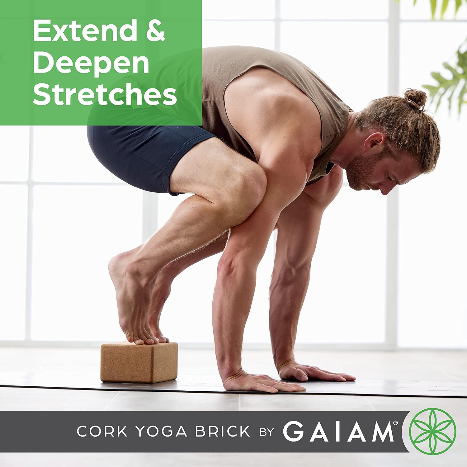 Gaiam Natural Cork Yoga Block, Non-Slip Brick for Pilates & Balance | 100% natural cork with non-slip grip & rounded edges. Eco-friendly foam alternative for yoga, Pilates, balance & meditation.