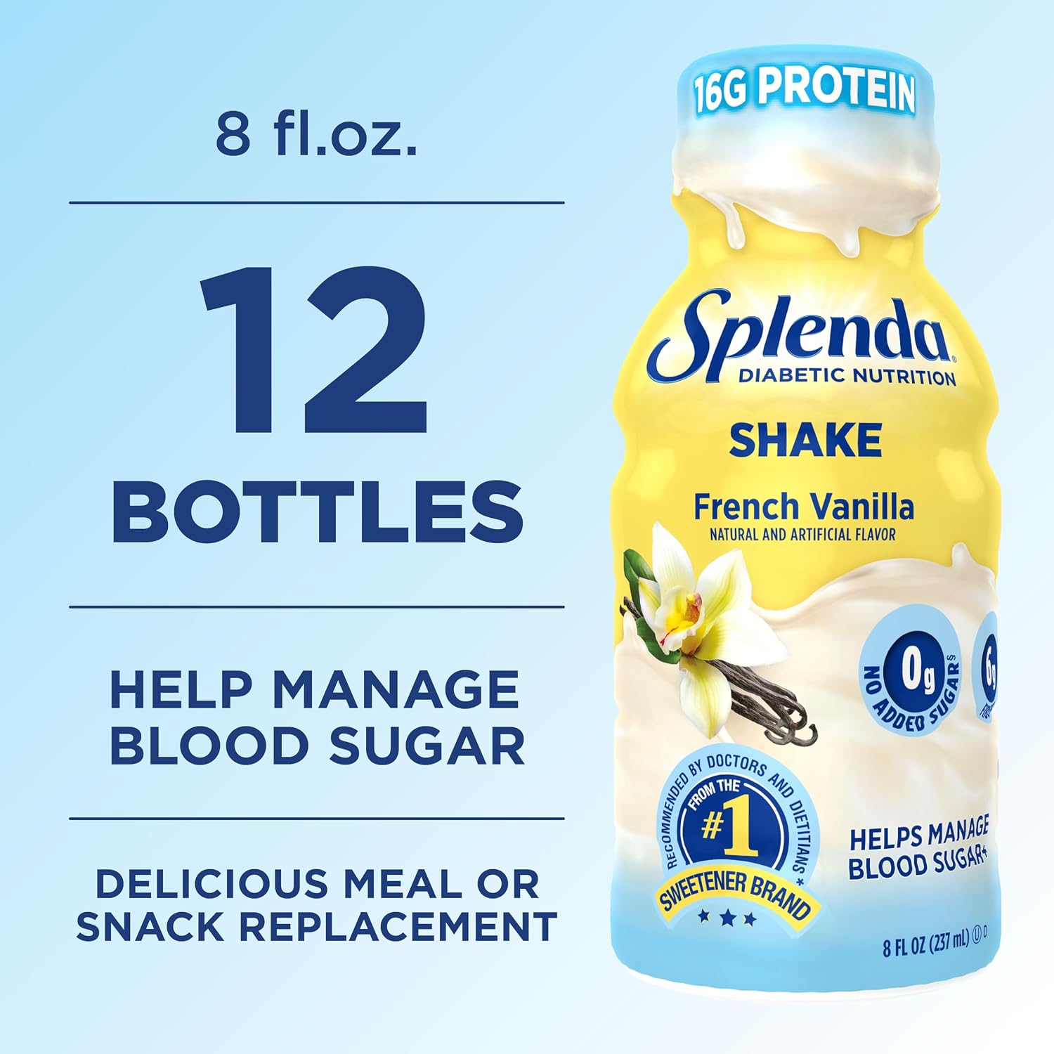 SPLENDA Diabetes Nutrition Shakes, Milk Chocolate, 8 Fl Oz