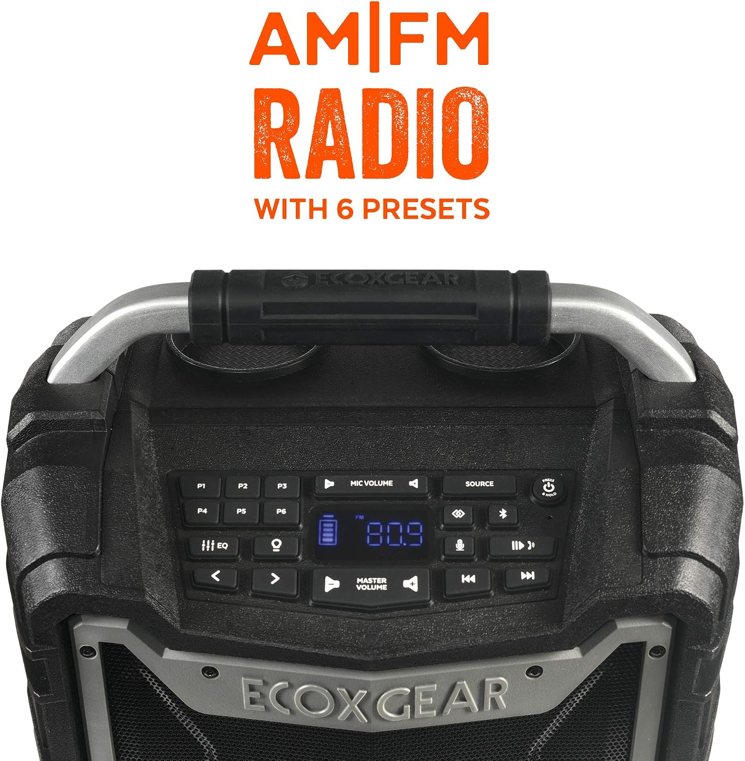ECOXGEAR EcoTrek Rugged Waterproof Floating Portable Bluetooth Wireless 100 Watt Stereo Smart Speaker and PA System (Gray)