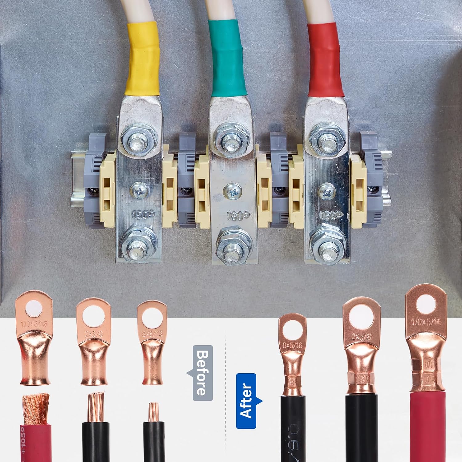 iCrimp Cable Lug Crimping Tool for Heavy Duty Wire Lugs AWG 8-1/0 | Battery Cable Crimper, Battery Terminal, Copper Lugs