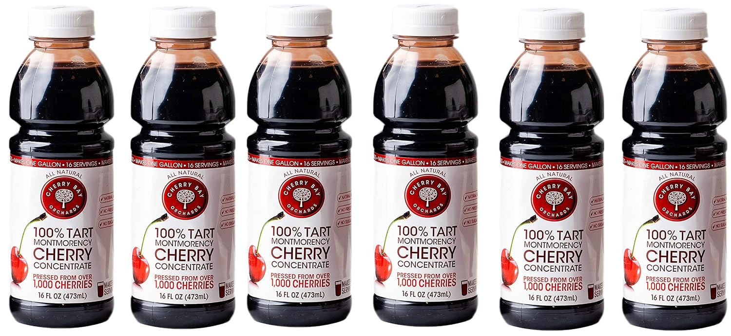 Cherry Bay Orchards Tart Cherry Concentrate - All Natural Juice to Promote Healthy Sleep, 16oz Bottle - Gluten Free, Natural Antioxidants, No Added Sugar or Preservatives