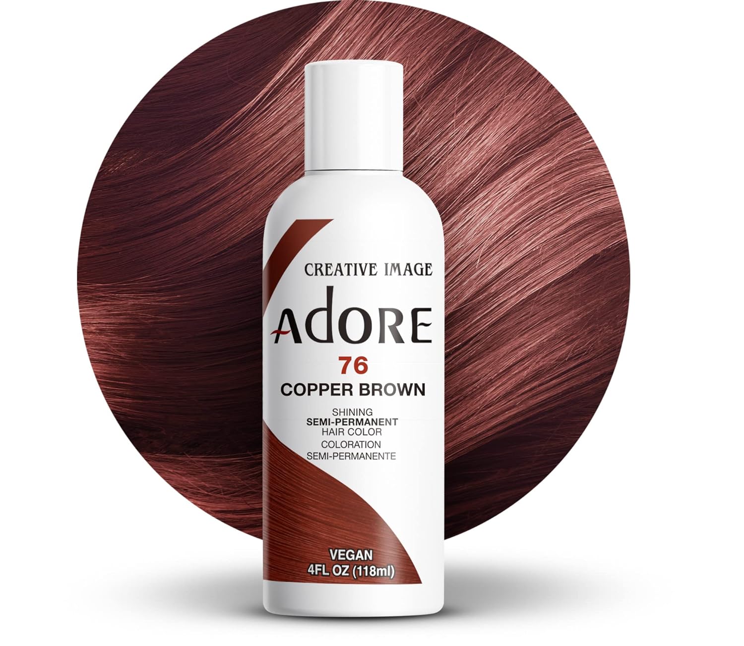 Adore Semi Permanent Hair Color, 107 Mocha, 4 Fl Oz | Vegan & Cruelty-Free Brown Hair Dye | No Ammonia, No Peroxide, No Alcohol