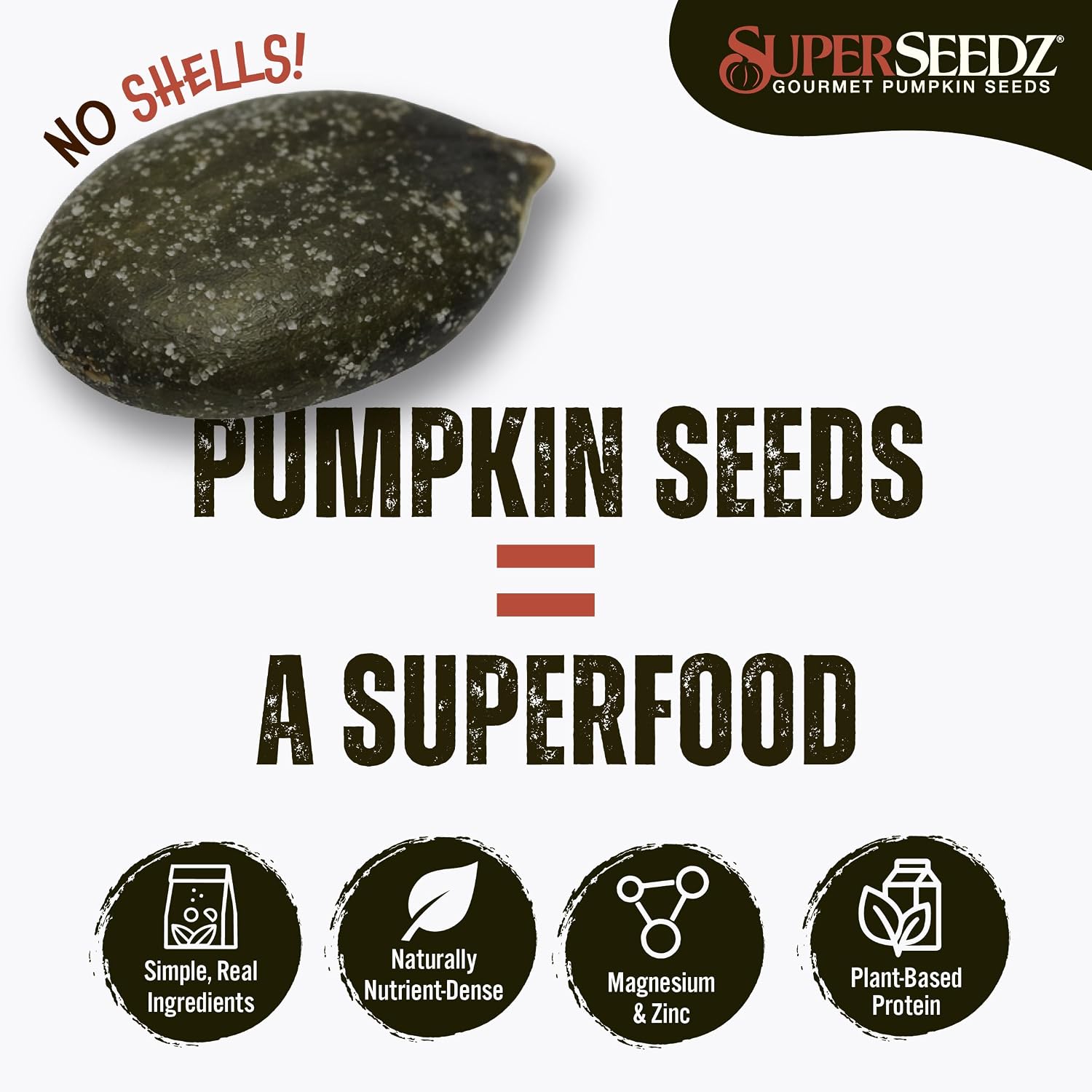 SuperSeedz Dry Roasted Pumpkin Seeds with Sea Salt w/8g Protein (5oz Bag) | Nn-GMO, Gluten-Free, Keto Snacks – Nut-Free & School Friendly Organic Pumpkin Seeds – Large European No Shell Pepitas