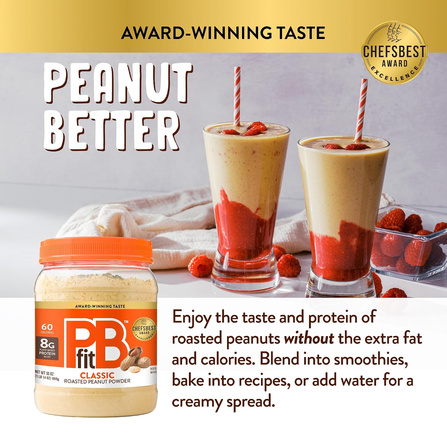 PBfit Cocoa Peanut Butter Powder 30 Oz, Peanut Spread with 6g Protein