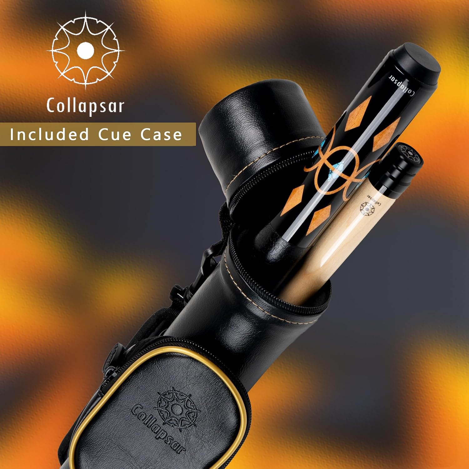 Collapsar CA Pool Stick with 1X1 Hard Case 58" Billiard Cue Stick | Canadian Maple Shaft with 13mm Cue Tip,19-21 oz Professional Pool Cue Set