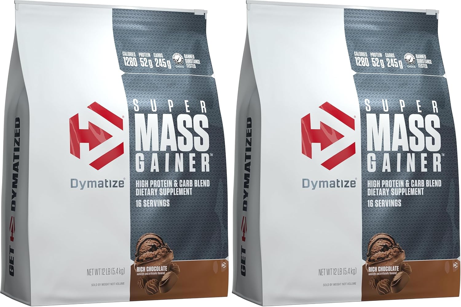 Dymatize Super Mass Gainer Protein Powder, Gourmet Vanilla, 52g Protein, 1g Creatine, 1280 Calories, 10.7g BCAAs, 245g Carbs, Contains Whey Protein Powder, Isolate, and Casein (8 Servings)