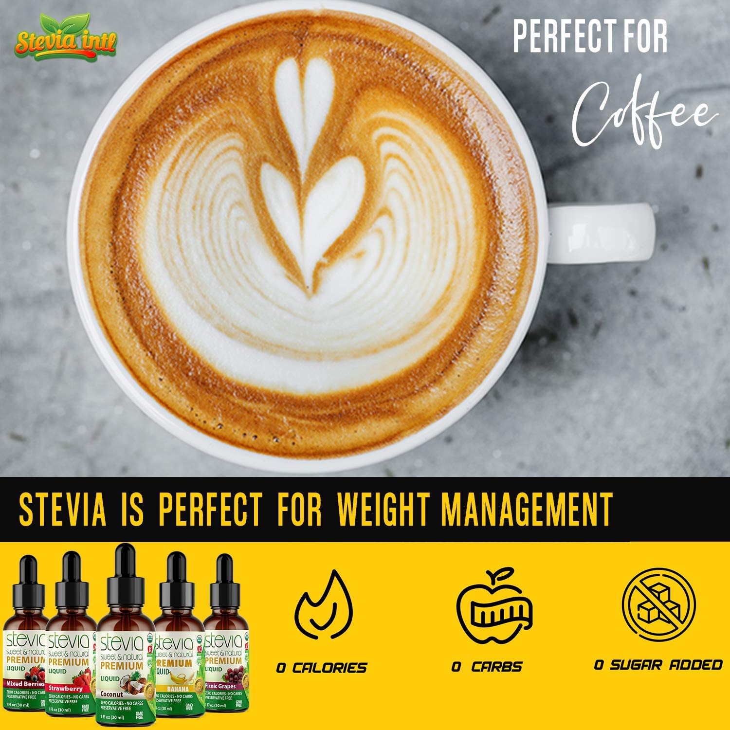 Stevia Intl - (Pack of 5) Exotic Fruits Bundle. 5 Flavors Stevia Liquid Drops. All Naturally Sweet, Non-Bitter, No Sugar Added, 0 Carb, 0 Calorie