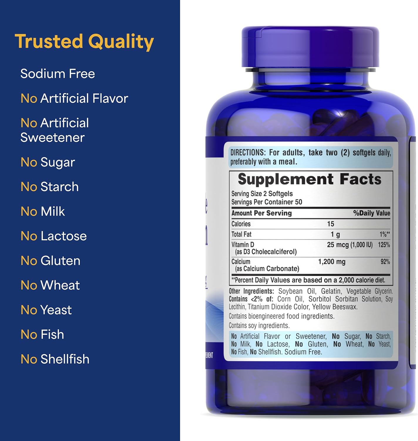Puritan's Pride Premium Chelated Calcium Magnesium Zinc with Bone-Active™