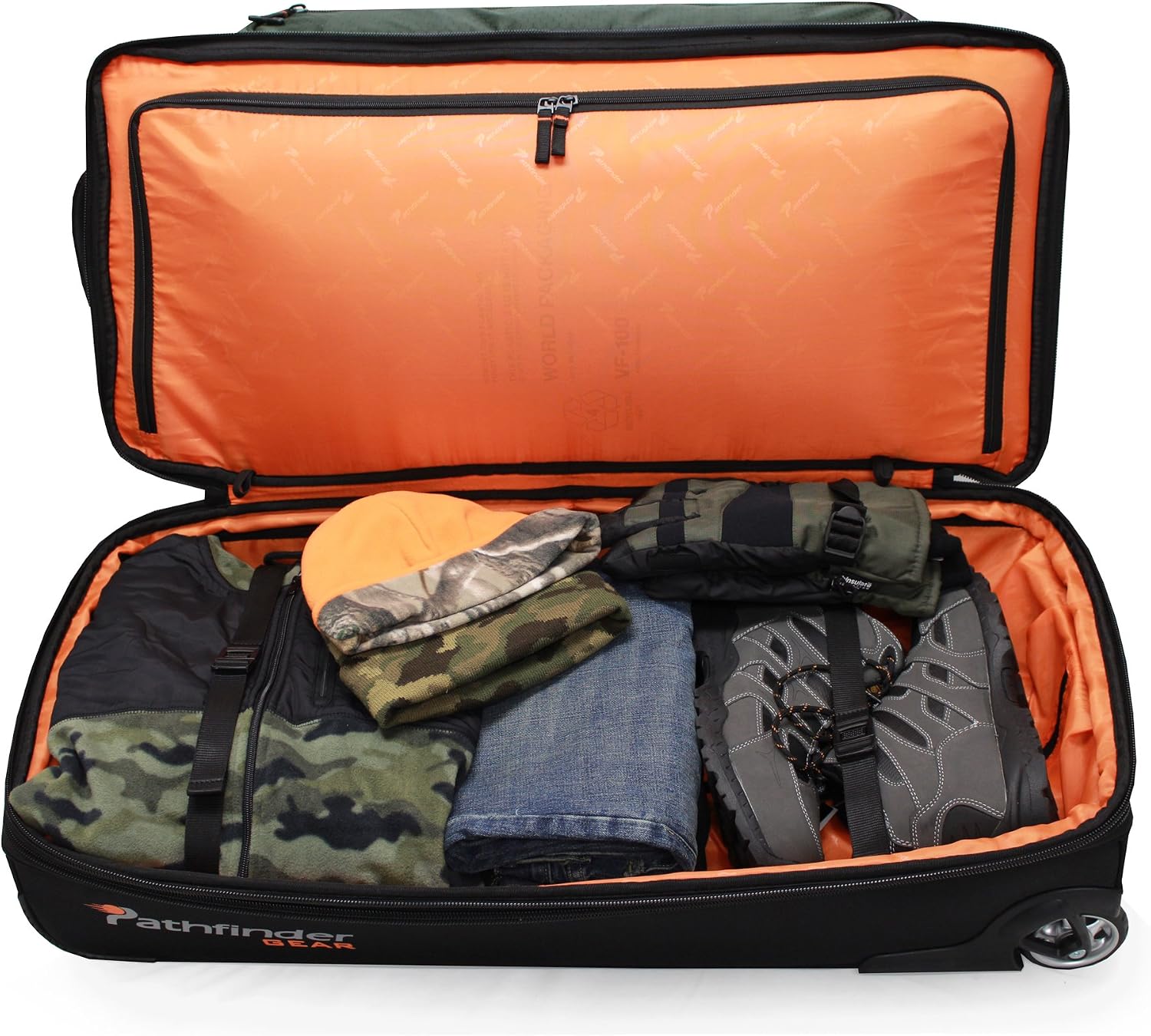 Pathfinder Gear 26 Inch Rolling Drop Bottom Duffel, Black, One Size