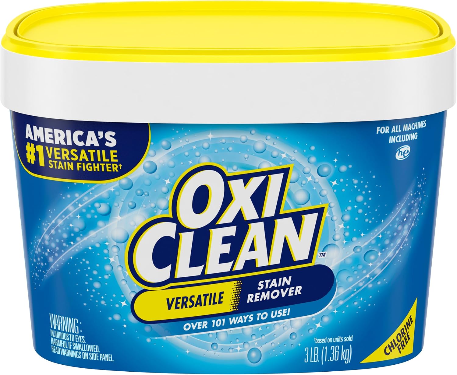 OxiClean Versatile Stain Remover Powder, 5 lb | 101+ Household Uses, Tough Stain Removal, Laundry Booster, Multi-Surface Cleaning, Color Safe, Chlorine Free
