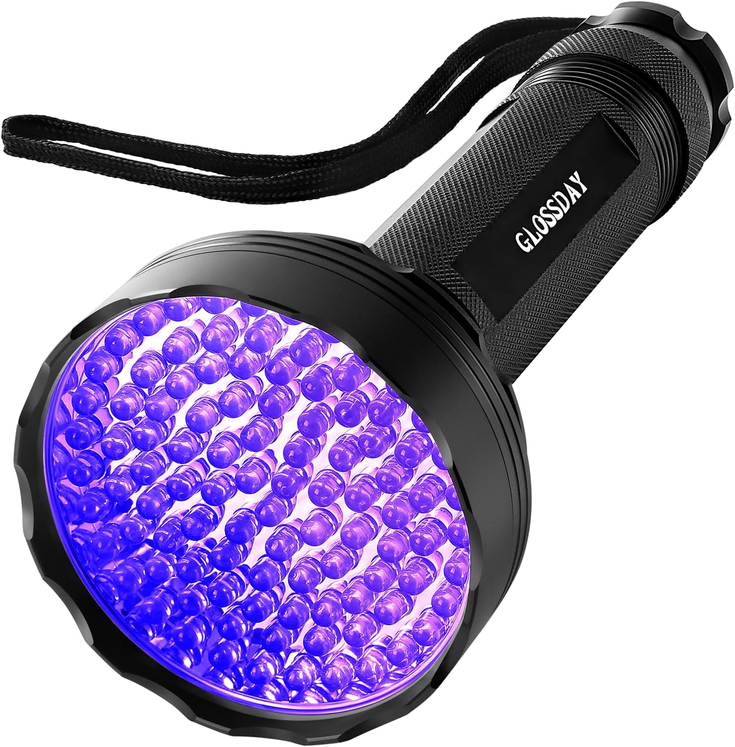 GLOSSDAY Blacklight Flashlight,128 LED UV Flashlights, Upgraded Bright Ultraviolet Flashlight Professional Black Light for Dog/Cat, Hunting Scorpions