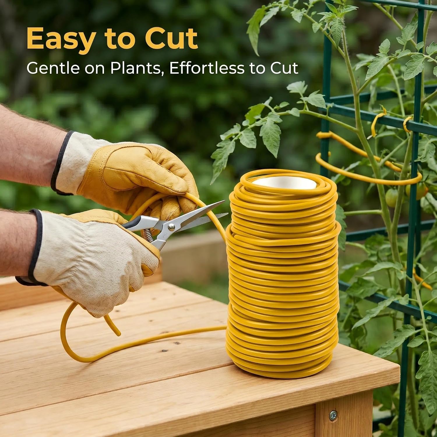 Decoroca Soft Plant Ties for Support - 65.6' Reusable Waterproof Plant Wire, 3.5mm Garden Twist