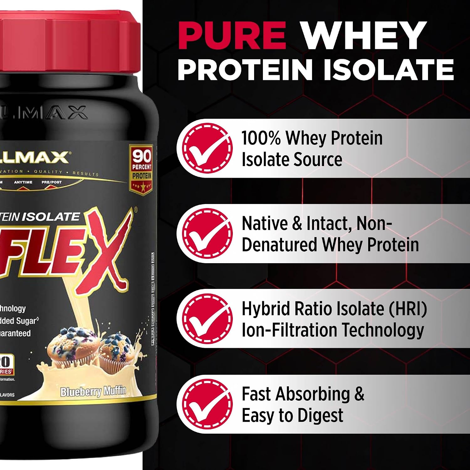 ALLMAX ISOFLEX Whey Protein Isolate, Chocolate Peanut Butter, 5 lb