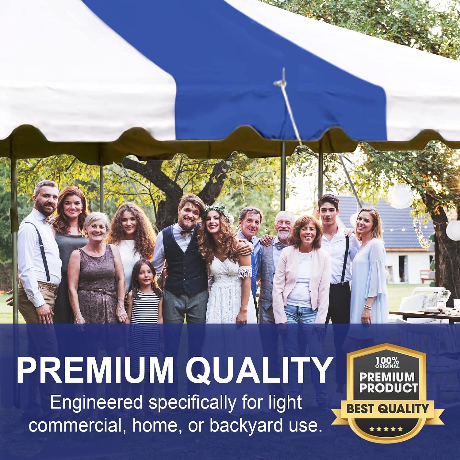 20’ x 20’ Weekender Canopy Pole Tent, Indoor and Outdoor Heavy Duty Easy Up, 80 Person Capacity Tent for Parties, Weddings, and Events, Commercial and Residential Use, PVC White Top | Easy Up Weekender Canopy Tent With 80 Person Capacity - Outdoor Canopi…