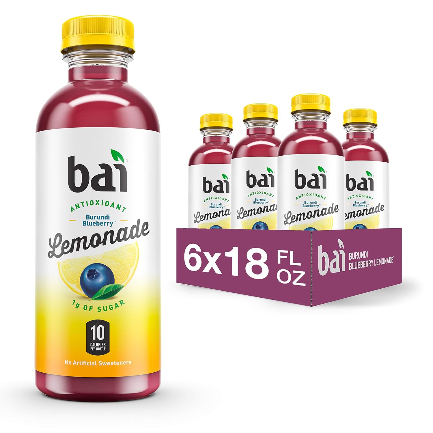 Bai Coconut Flavored Water Puna Coconut Pineapple, Antioxidant Infused, Coconut Pineapple Flavored Water Drink, 18 Fluid Ounce Bottles, 6 Count