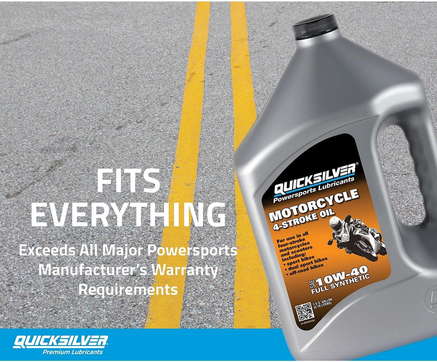 Quicksilver 20W-50 Full Synthetic Motorcycle Oil, 1 Quart
