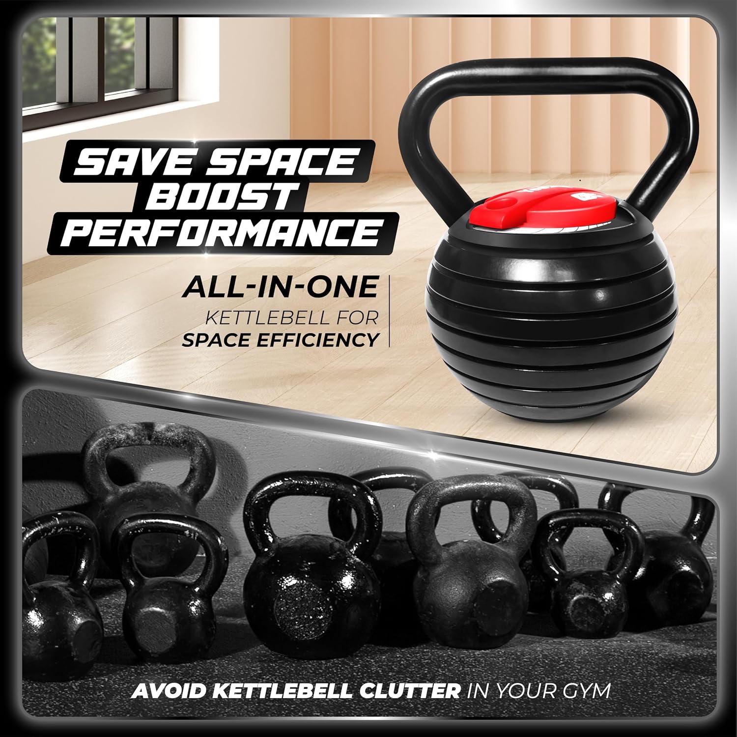Yes4All Adjustable Kettlebell Set, 20–40 LB Weight Set, Solid Cast Iron Handle with Spacer Disks & Secure Lock