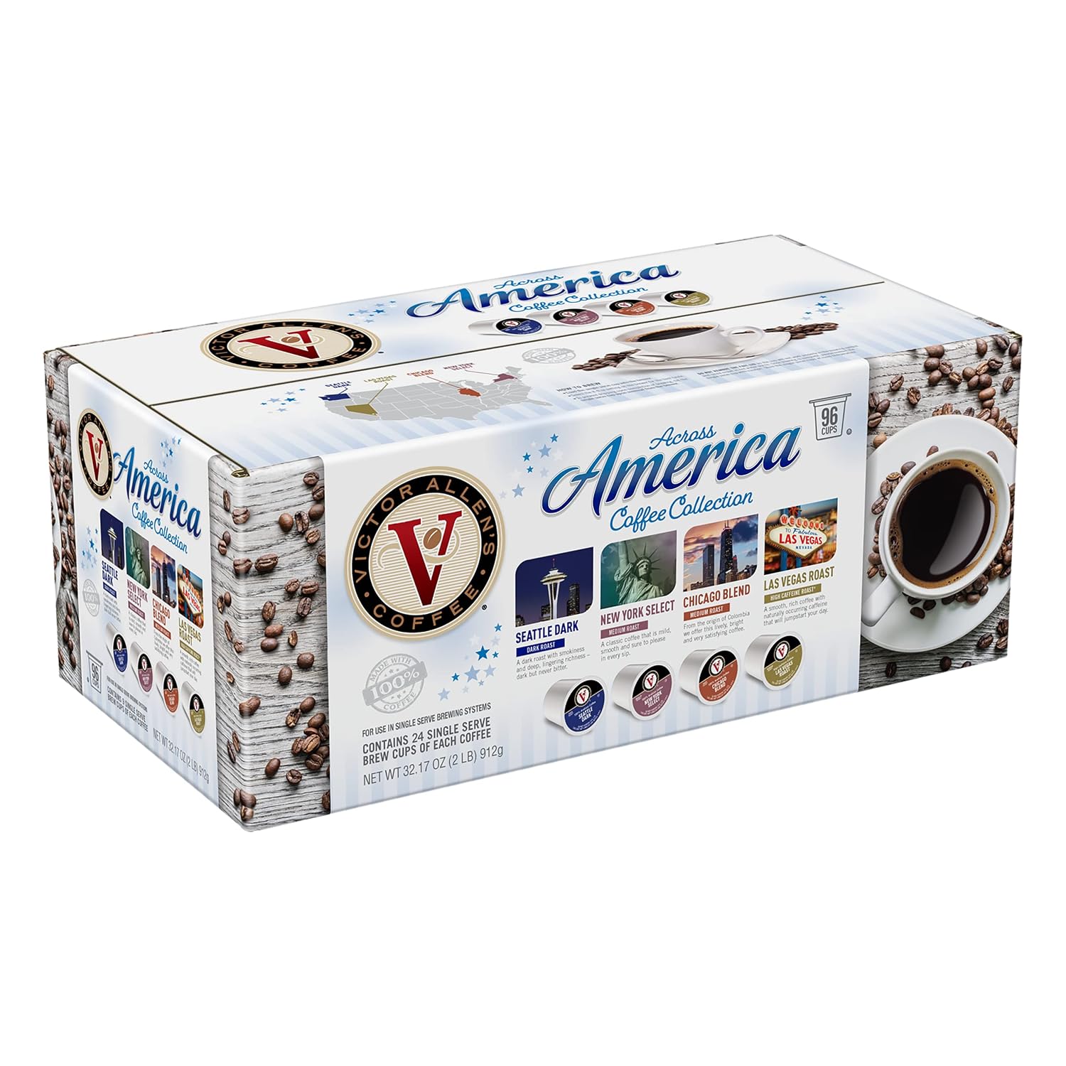 Flavored & Unflavored Coffee Variety Pack for K-Cup® Keurig 2.0® Brewers, 96 Count Victor Allen’s Coffee® Single Serve Coffee Pods