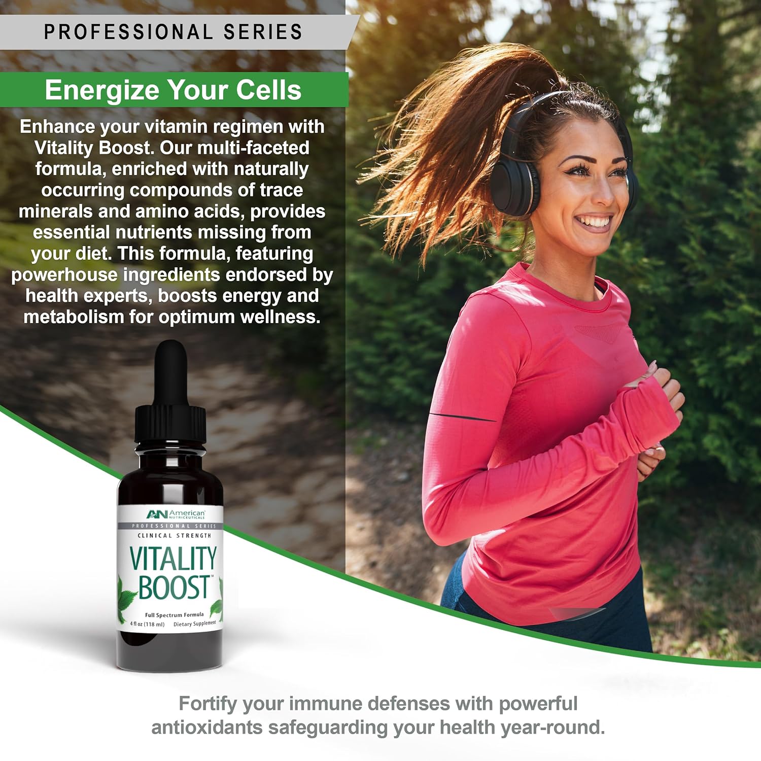 American Nutriceuticals - Vitality Boost Fulvic Acid w/Trace Mineral Drops - Multimineral Supplement -Rich in Amino Acids – Improves Energy Function
