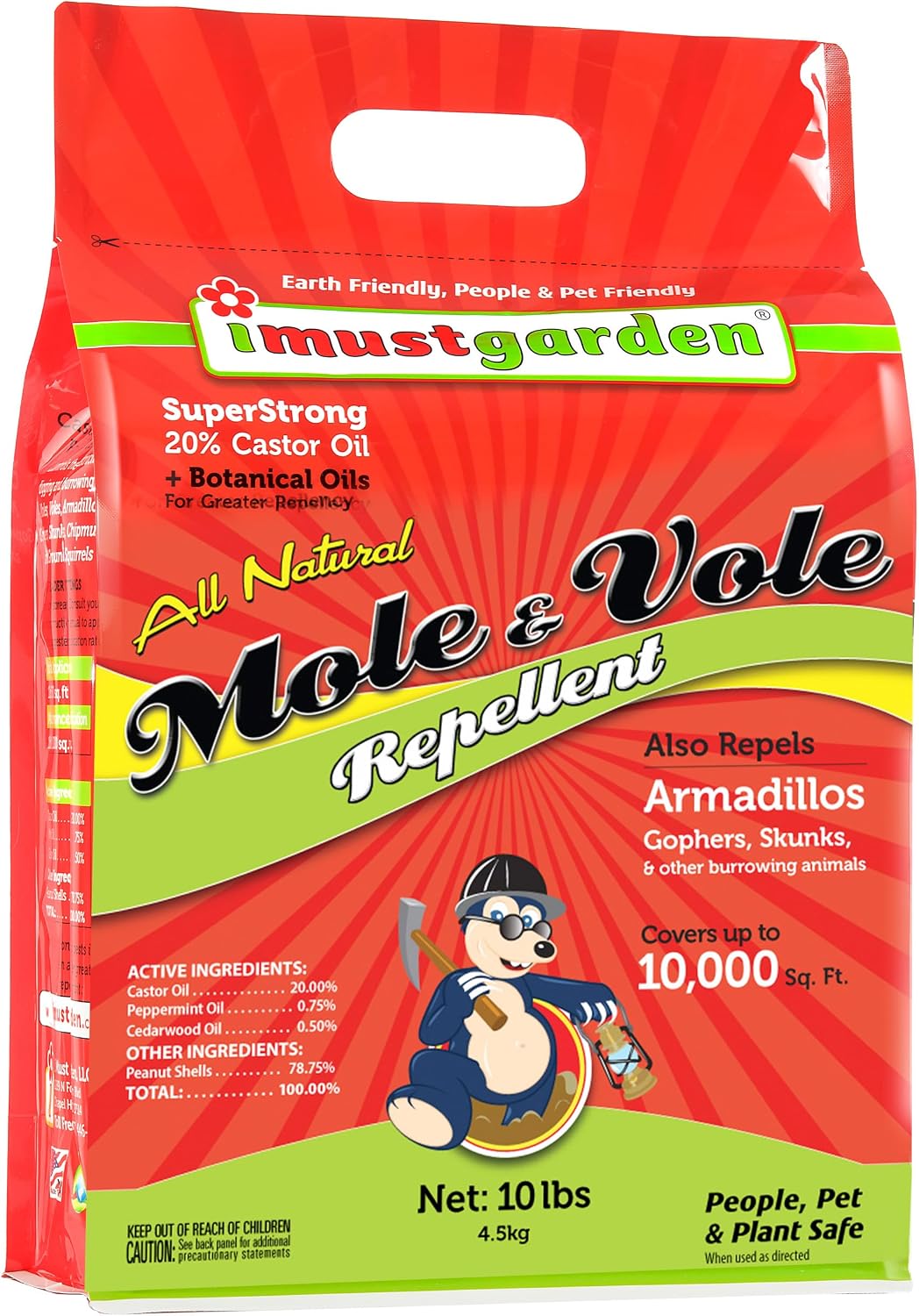 I Must Garden Mole & Vole Repellent: Professional Strength - Natural - 10lb