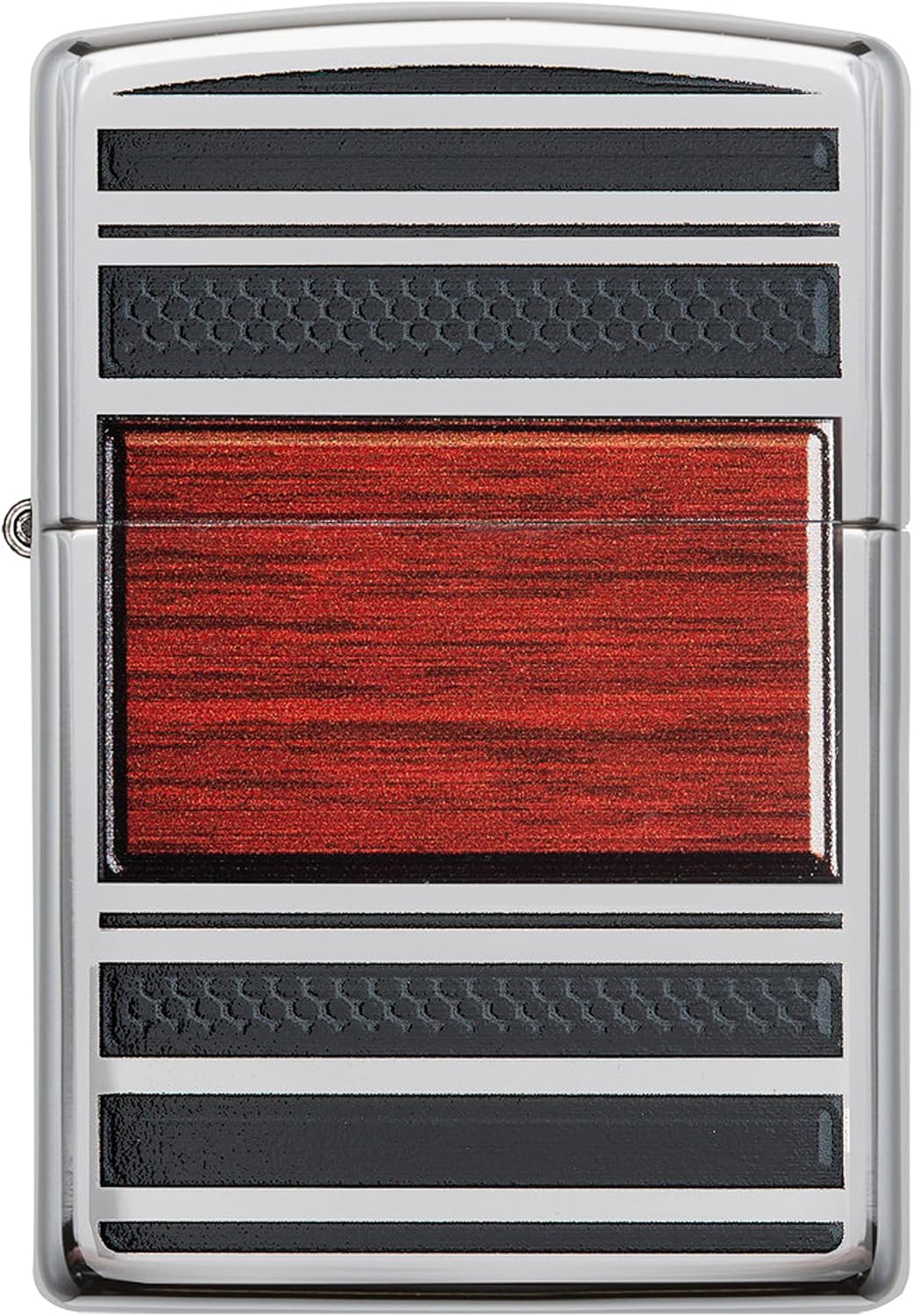 Zippo Wood Grain High Polish Chrome Pipe Pocket Lighter