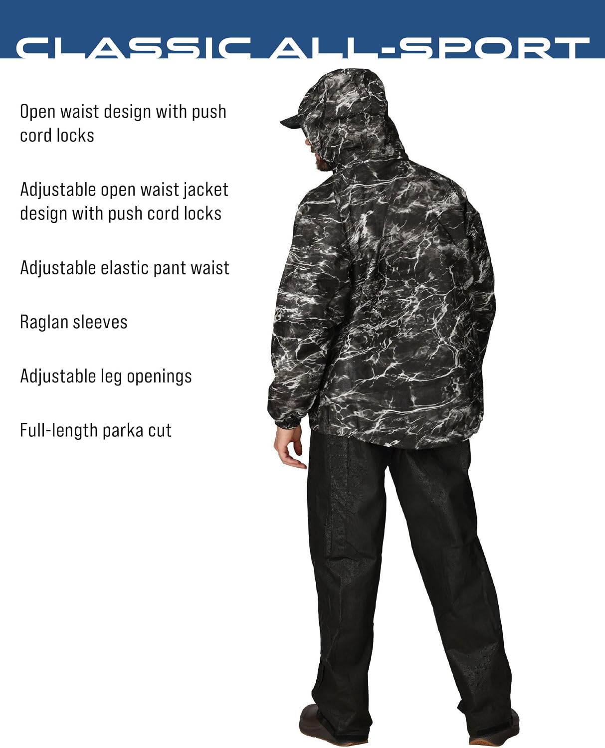 FROGG TOGGS Men's Classic All-Sport 3-Layer Waterproof Breathable Rain Suit | 2-Piece Rainwear, Adjustable Hood Raincoat, Rain Pants Ideal for Fishing, Golf, Motorcycling, Hunting, Camping, Outdoors