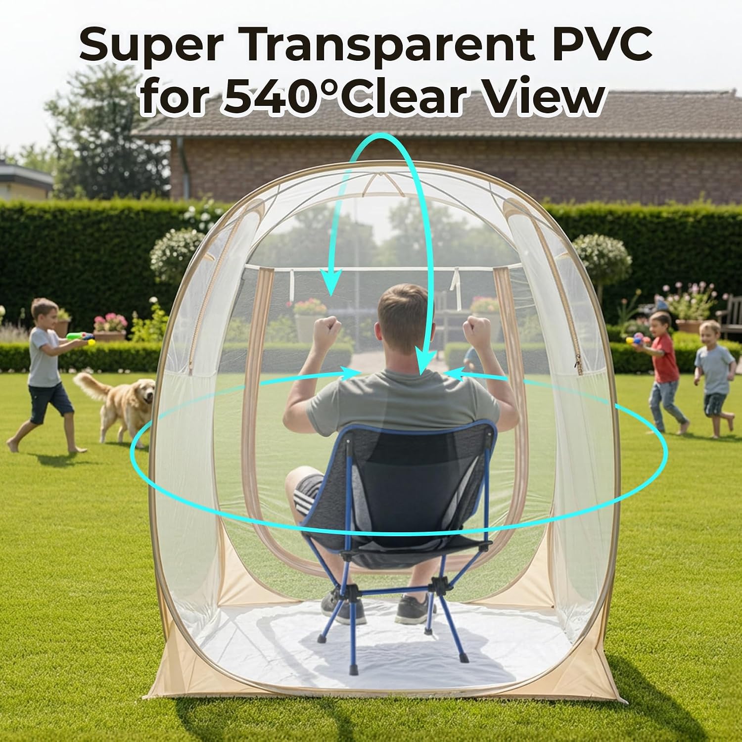 Alvantor® Pop Up Bubble Tent® - 6’ x 6’ Instant Igloo Tent® - 2-3 Person Screen House for Patios - Large Oversize Weather Proof Pod - Cold