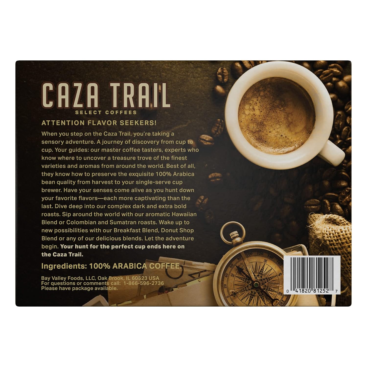 Caza Trail Coffee, Kona Blend, 100 Single Serve Cups