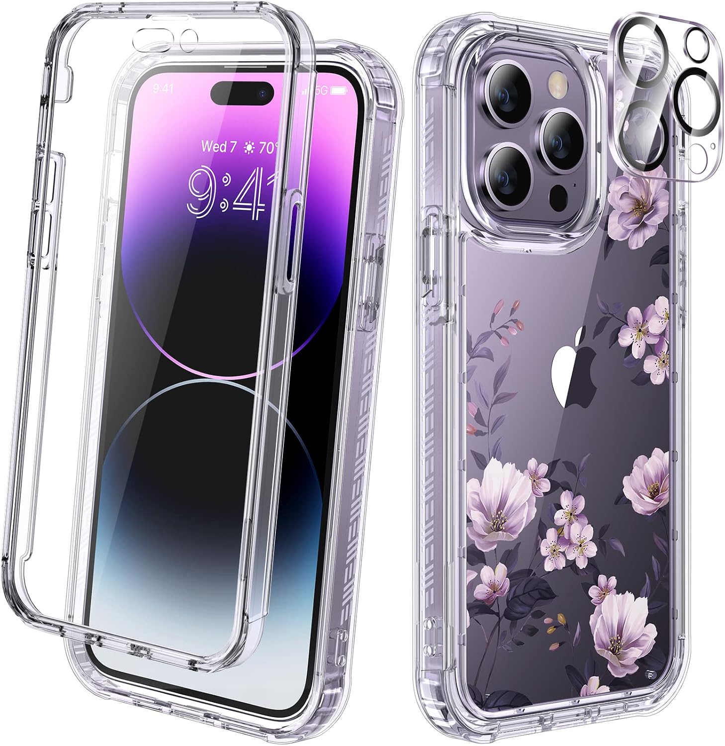 Diaclara Designed for iPhone 12 Mini Case, Full Body Rugged with Built-in Touch Sensitive Anti-Scratch Screen Protector
