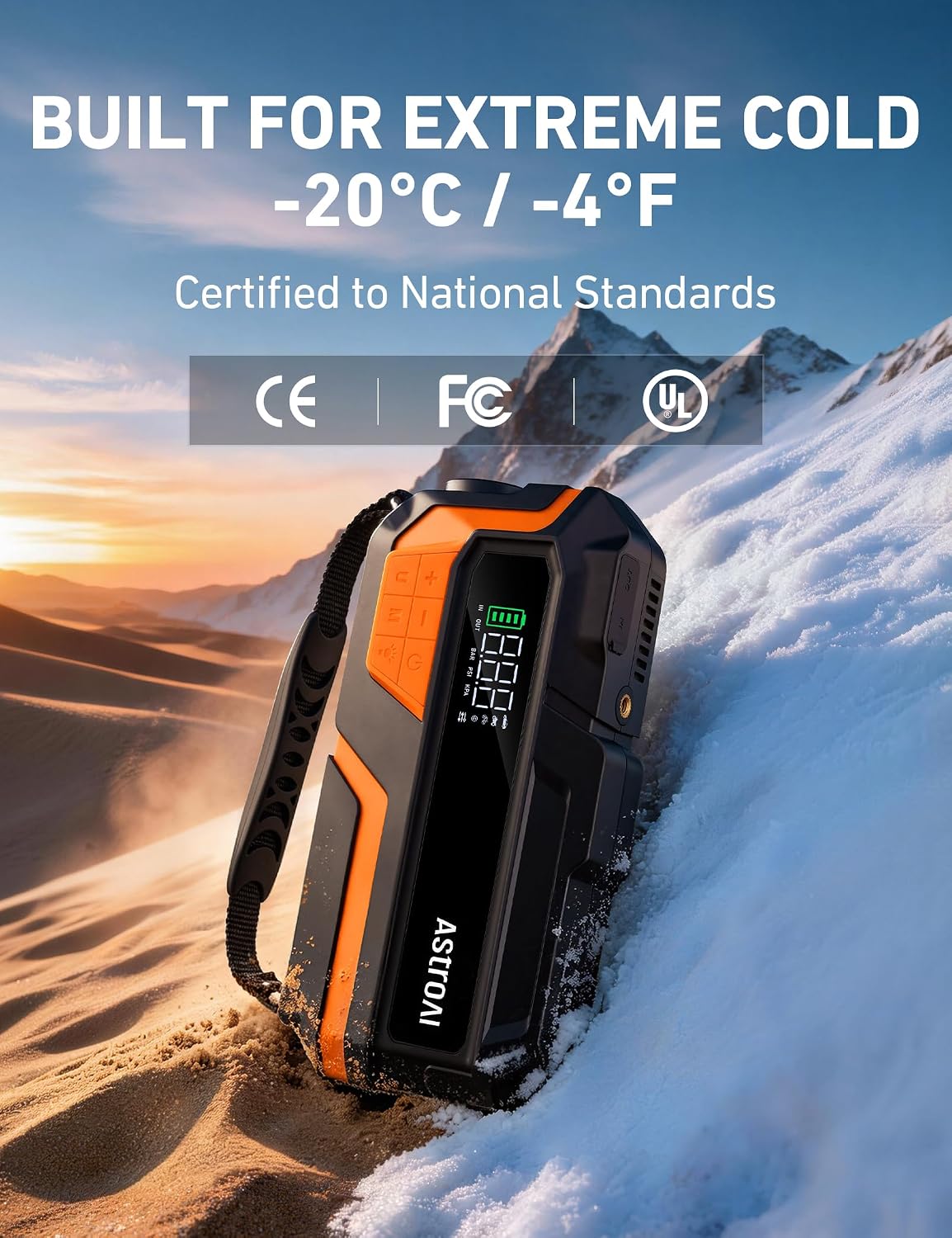 AstroAI S8 Air Jump Starter with Air Compressor, 3000A Peak Car Battery Jump Starter Portable (9.0 Gas/6.5L Diesel) with 150PSI Cordless Auto-Shutoff Tire Inflator, 12V Battery Charger Booster(Orange)