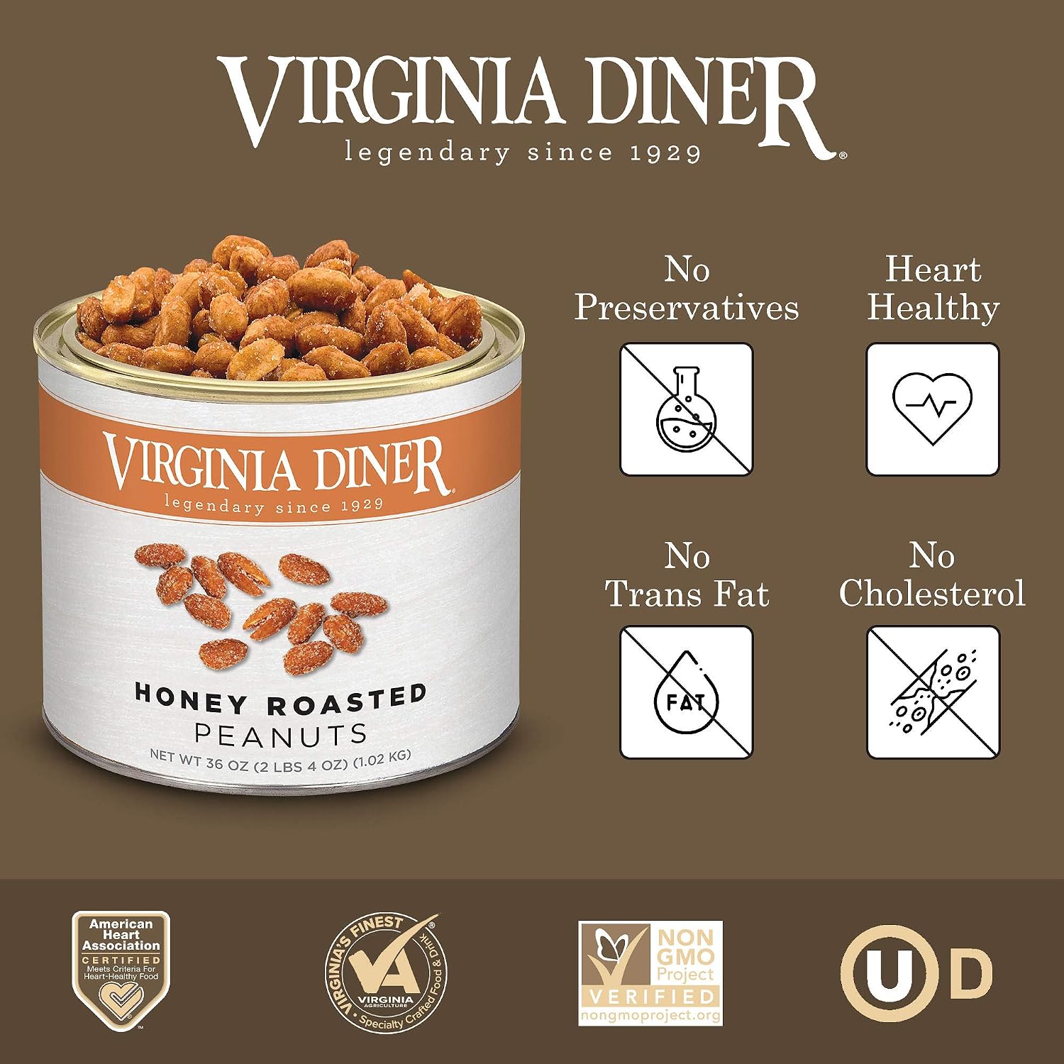 Virginia Diner Chocolate Pecan Dovetail Candy Clusters with Caramel - Preservative Free from Virginia Since 1929-18 Oz