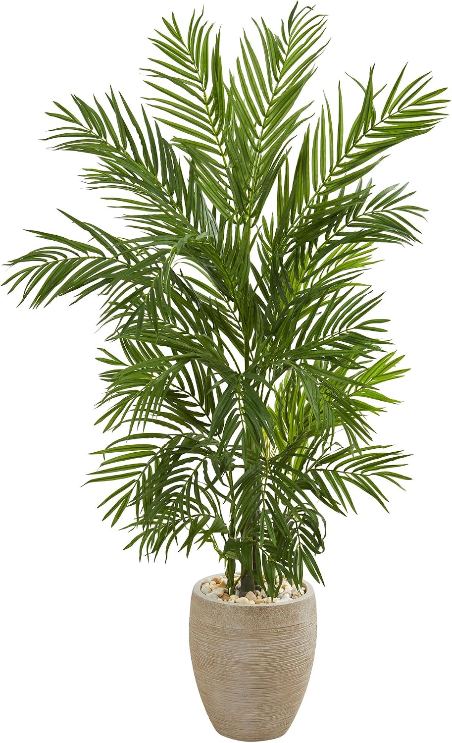 Nearly Natural 5ft. Areca Palm Artificial Tree in Sand Colored Planter