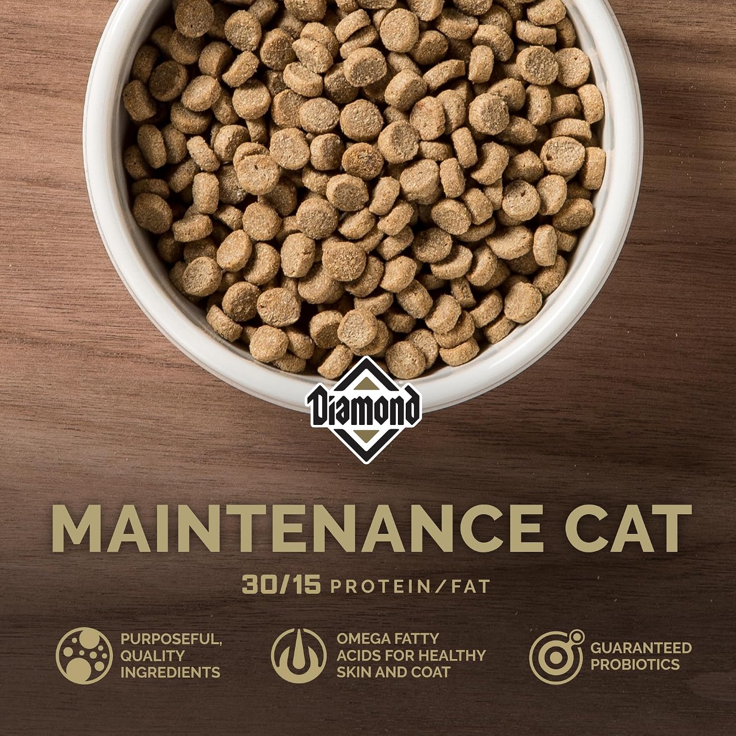 Diamond Maintenance Adult Dry Cat Food, Chicken Protein, 20lb | For Moderately Active Cats | Omega Fatty Acids to Help Support Skin & Coat Health | Taurine for Heart & Eye Health
