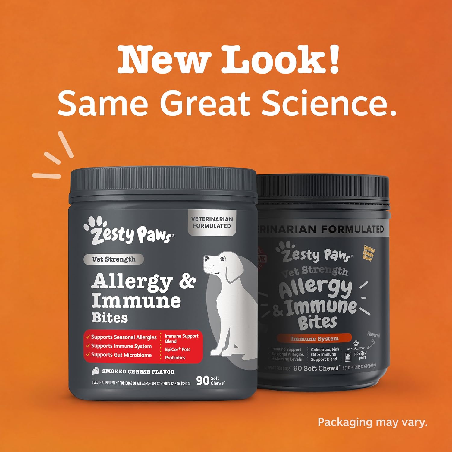 Zesty Paws Allergy Immune Bites - Dog Allergy Chews, Dog Probiotics for Itchy Skin and Ears, Lamb, 90ct