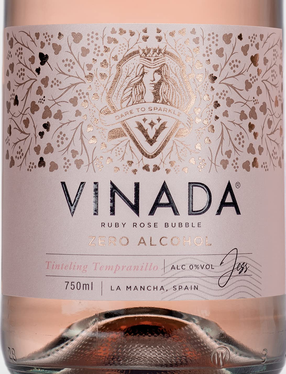 VINADA - Sparkling Gold - Zero Alcohol Wine - 750 ml (8 Glass Bottles)