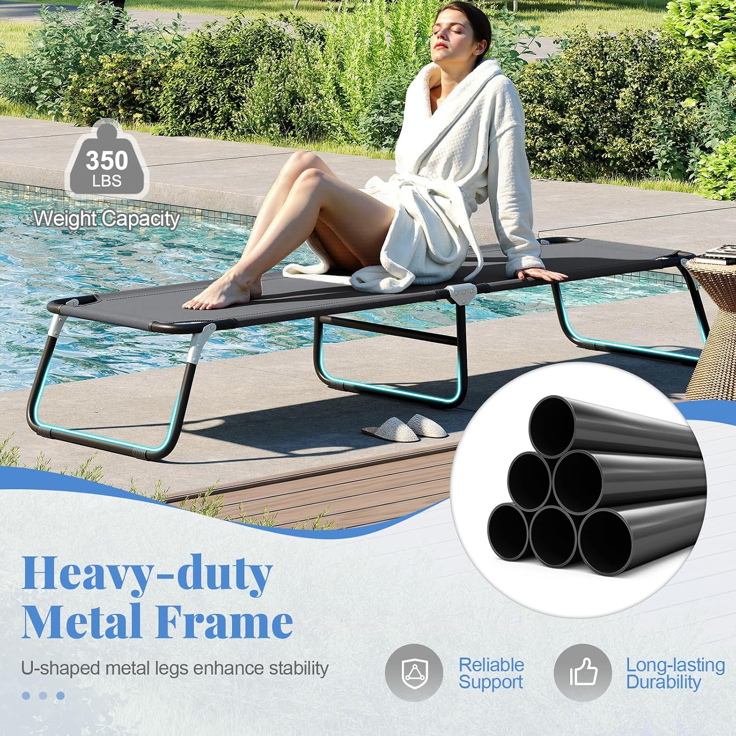 Goplus Folding Camping Cot, Sleeping Cots for Adults Kids