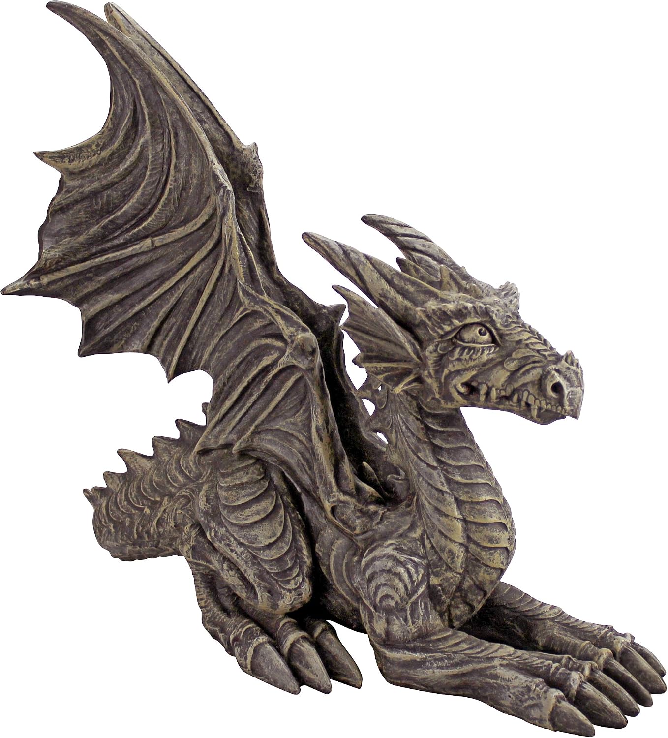 Design Toscano The Dragon of Falkenberg Castle Moat Lawn Garden Statue, 28 Inch Long, 14 Inch Tall, Cast Stone Resin, Gray Stone Finish