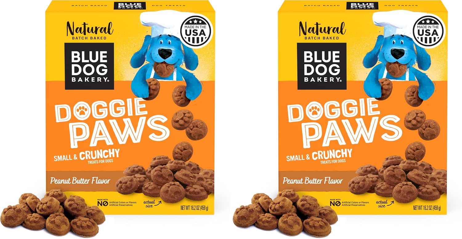 Blue Dog Bakery Natural Dog Treats, Doggie Paws, Maple Bacon Flavor, 16.2oz (1 Count) | Crunchy Oven-Baked Dog Treat Biscuits, Maple Bacon Flavor, Made with Real Premium Wholesome Ingredients in the USA