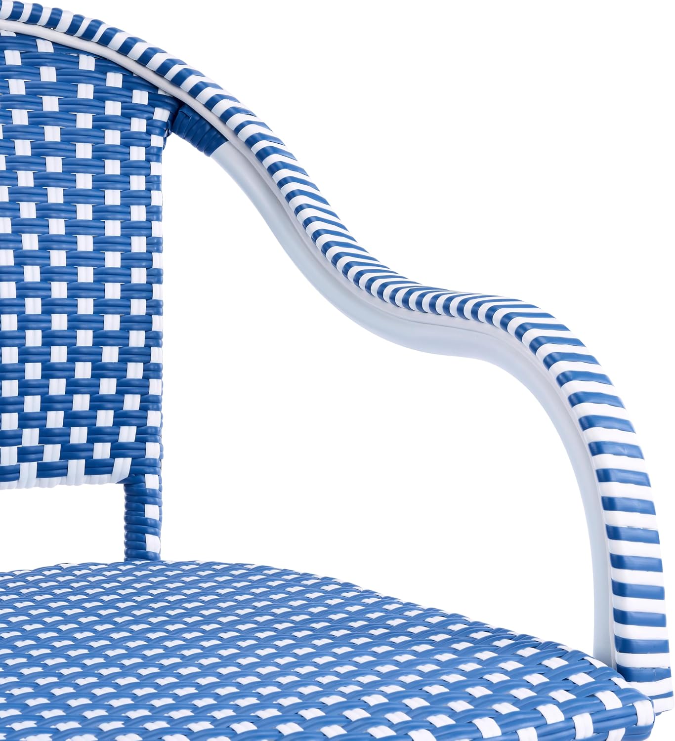 Christopher Knight Home Gwendolyn Outdoor French Bistro Chairs (Set of 4), Black + White + Bamboo Print Finish