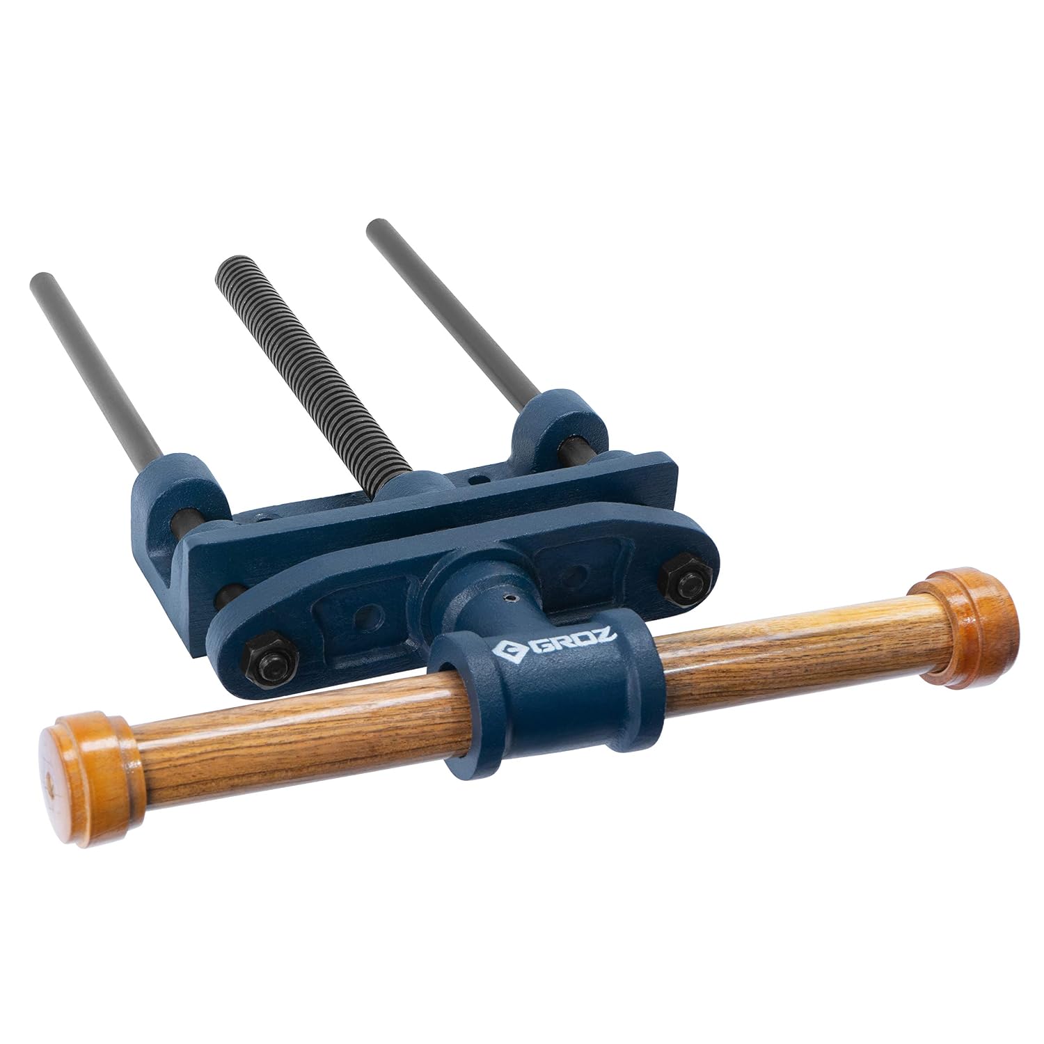 Groz Woodworking Front Vise, 7-1/8" Jaw Width, 8-1/4" Jaw Opening, Cast Iron Body and Handle Socket, Precision Rolled Threads with Twin Guides