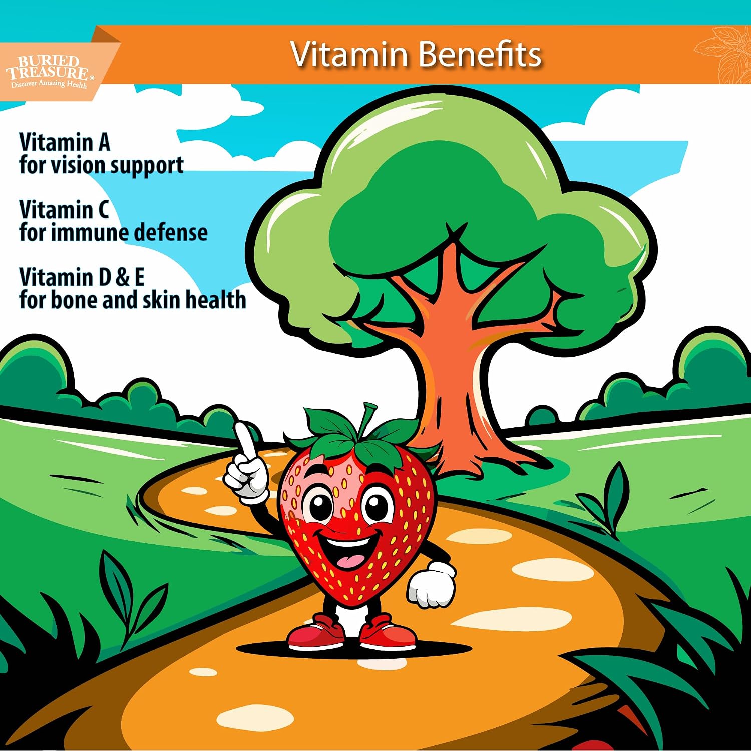 Buried Treasure Children's Daily Multi Liquid Multivitamin & Minerals Nutritional Dietary Vegan Supplement for Kids No Artificial Ingredients