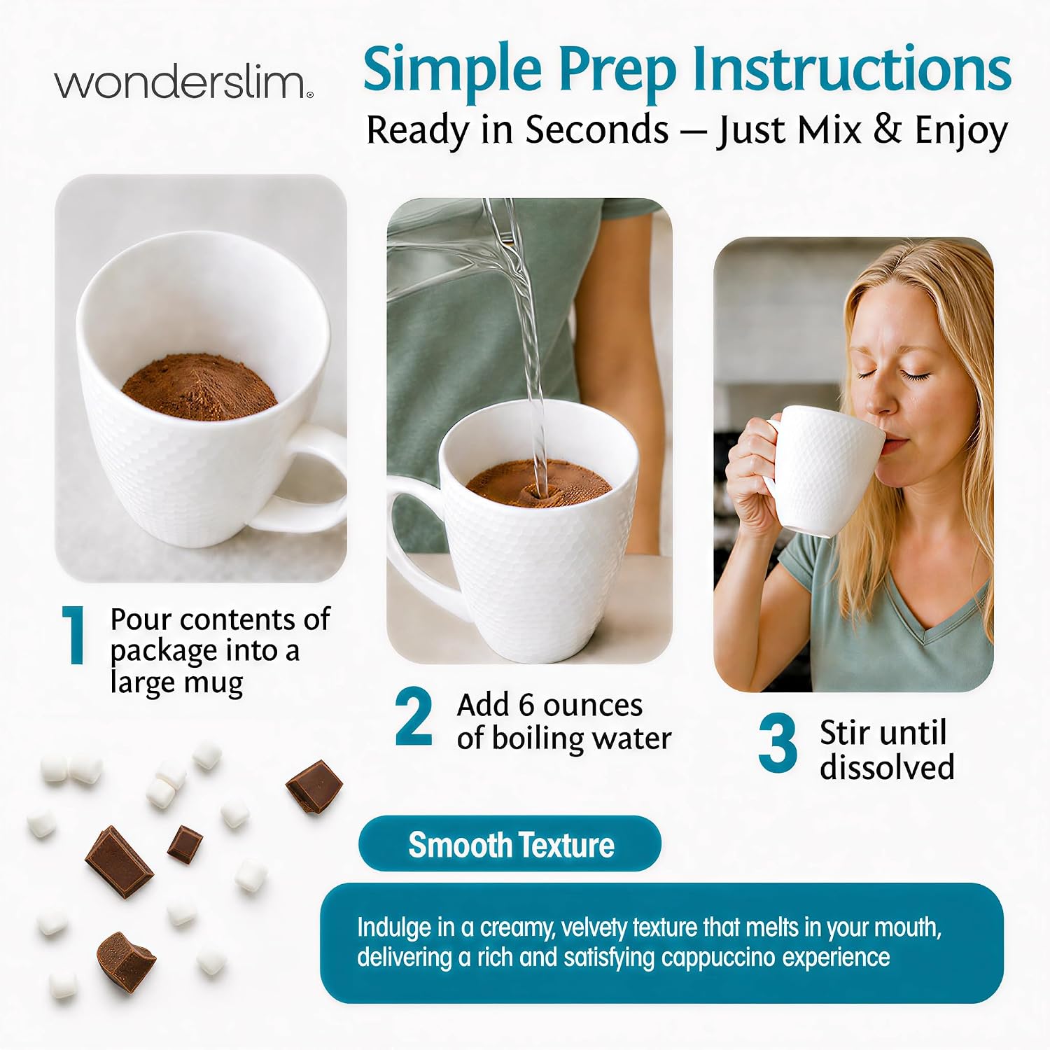 Wonderslim Protein Coffee Drink Mix with Casein Protein – 7 ct (Cappuccino) | With Collagen, 12g Protein, 70 Calories, Low Sugar, 3g Net Carbs, Keto Friendly, Gluten Free, GLP-1 Friendly Coffee Drink Mix