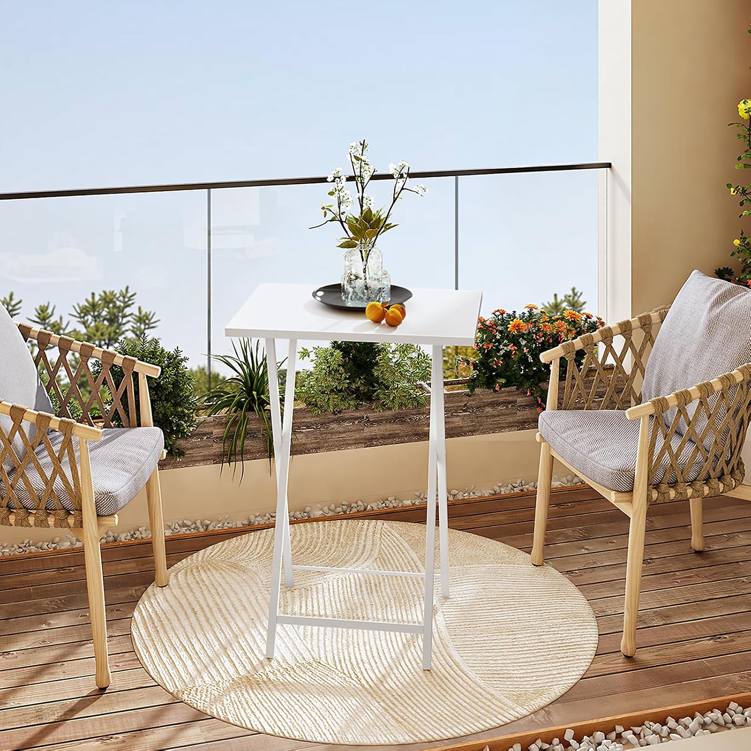 HOOBRO Folding TV Table, TV Tray, Stable Snack Table for Small Space, Portable Sofaside Desk, Easy Assembly and Storage