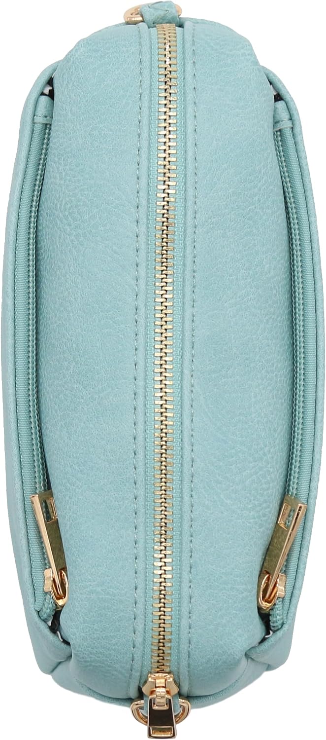 Triple Zip Small Crossbody Bag
